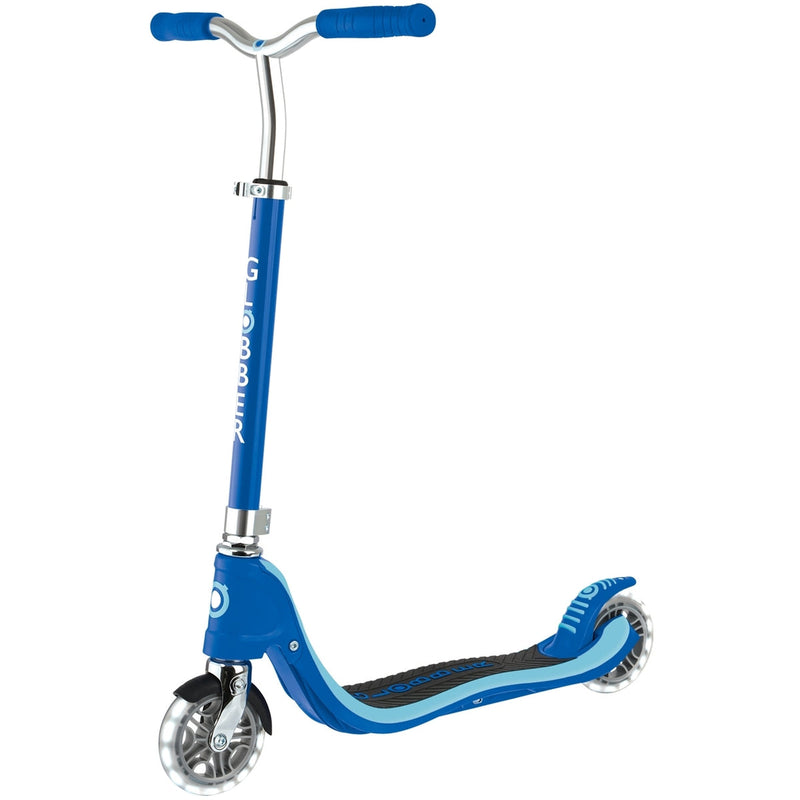 Globber Flow 125 Kids Scooter with Light Up Wheels Navy Blue