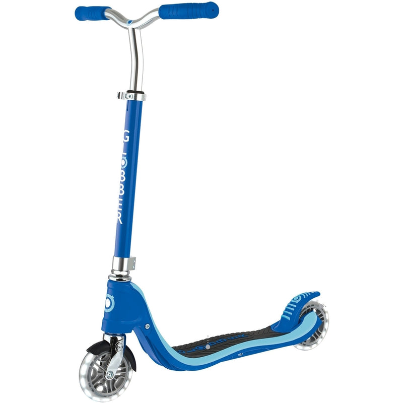 Globber Flow 125 Kids Scooter with Light Up Wheels Navy Blue