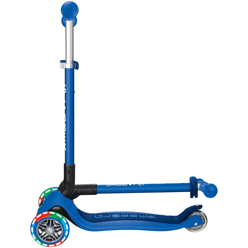 Globber Primo Foldable Lights Kids Scooter Navy Blue