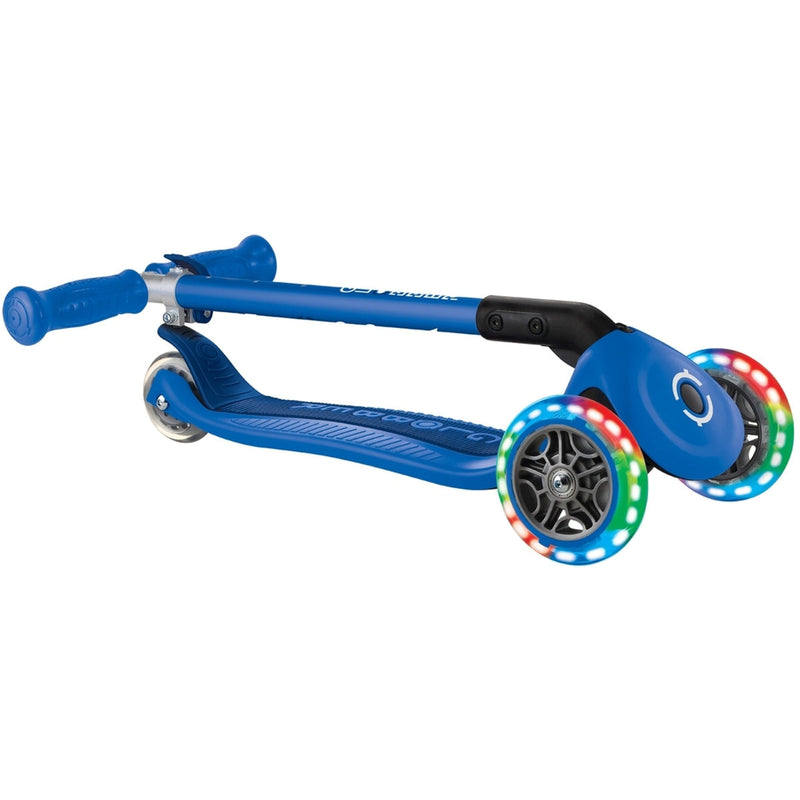 Globber Primo Foldable Lights Kids Scooter Navy Blue