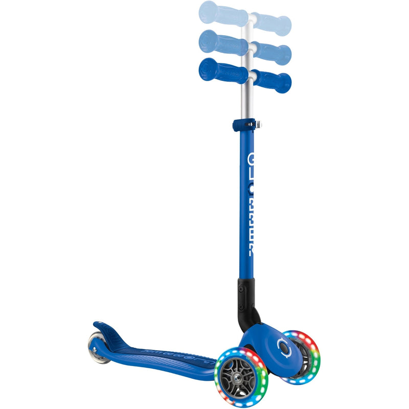 Globber Primo Foldable Lights Kids Scooter Navy Blue