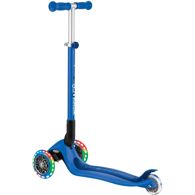 Globber Primo Foldable Lights Kids Scooter Navy Blue
