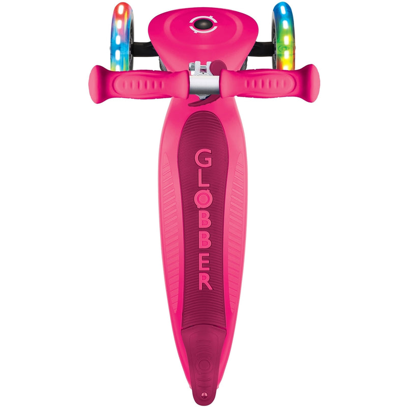 Globber Primo Foldable Lights Kids Scooter Neon Pink