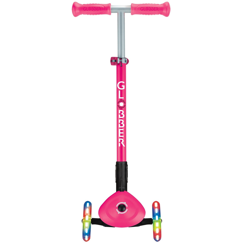 Globber Primo Foldable Lights Kids Scooter Neon Pink