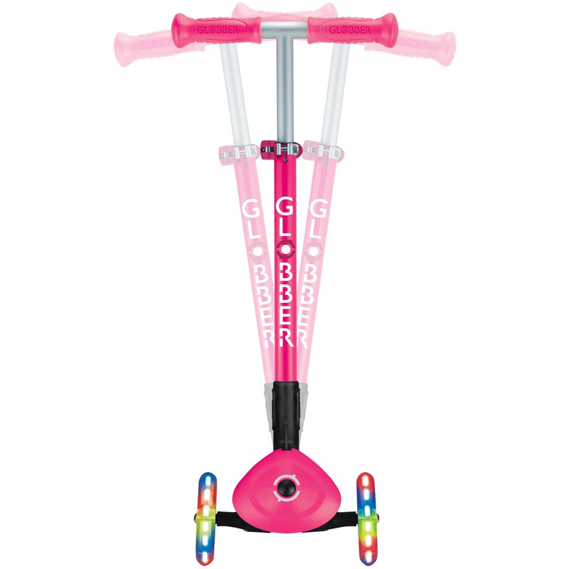 Globber Primo Foldable Lights Kids Scooter Neon Pink
