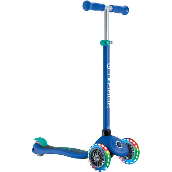 Globber Primo V2 Scooter With Lights And Griptape Navy Blue/Emerald Green