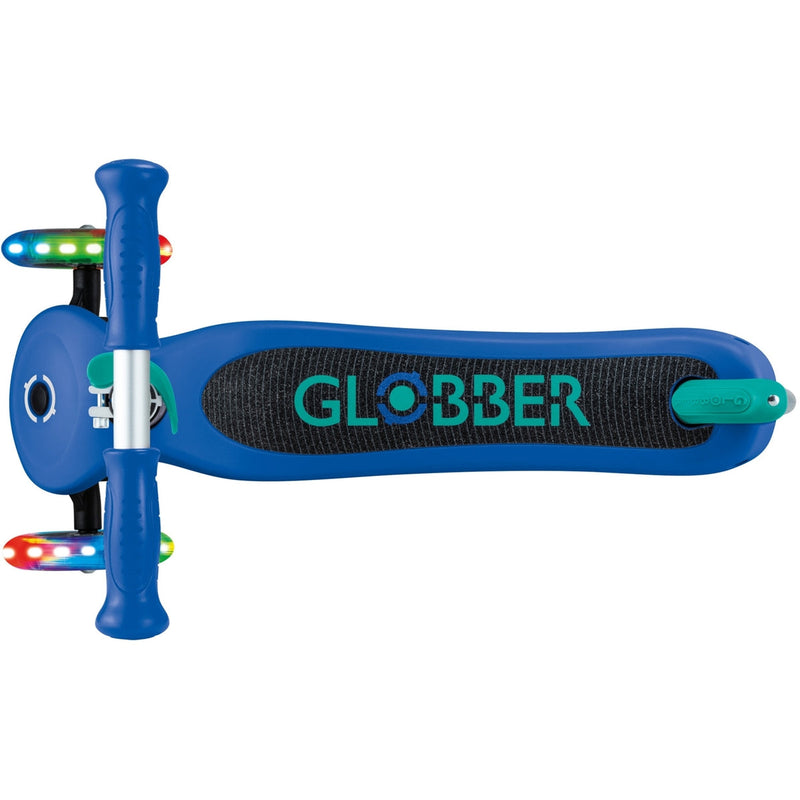 Globber Primo V2 Scooter With Lights And Griptape Navy Blue/Emerald Green