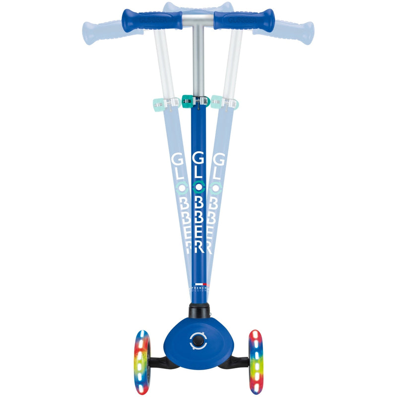 Globber Primo V2 Scooter With Lights And Griptape Navy Blue/Emerald Green