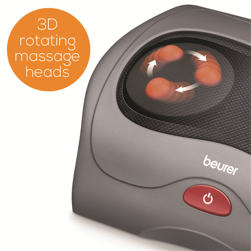 Beurer Shiatsu FM39 Foot Massager with Heat 6 rotating massage heads, Comfortable surface made ofbreathable mesh