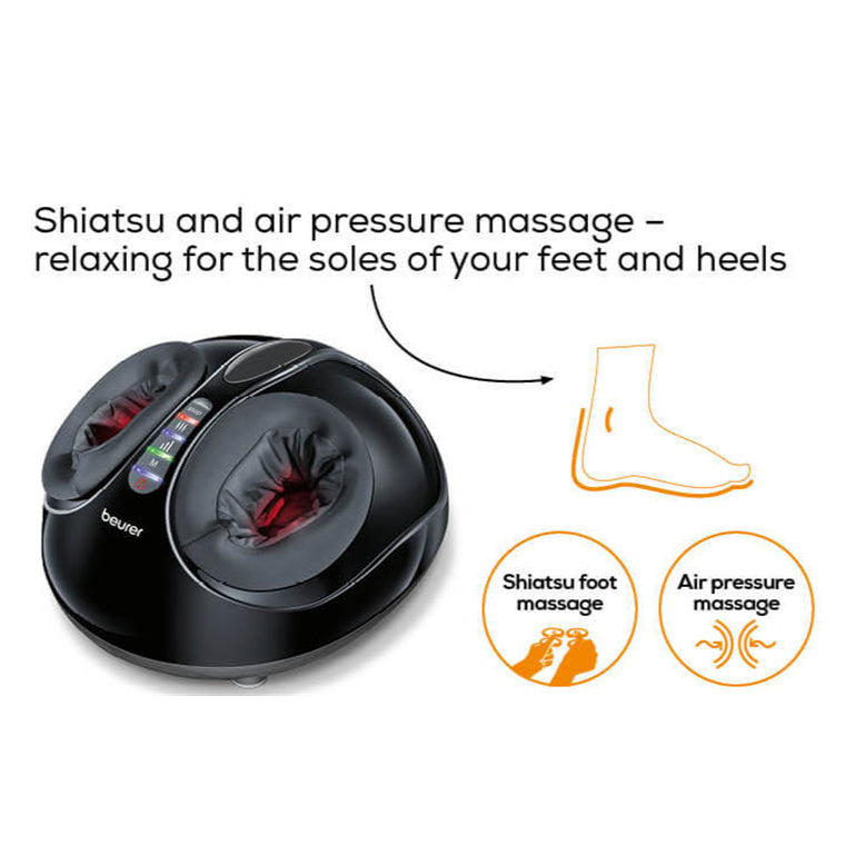 Beurer FM90 Air Compression & Shiatsu Foot Massager Soothing and relaxing foot reflex zone massage,Removable and washable inner cover