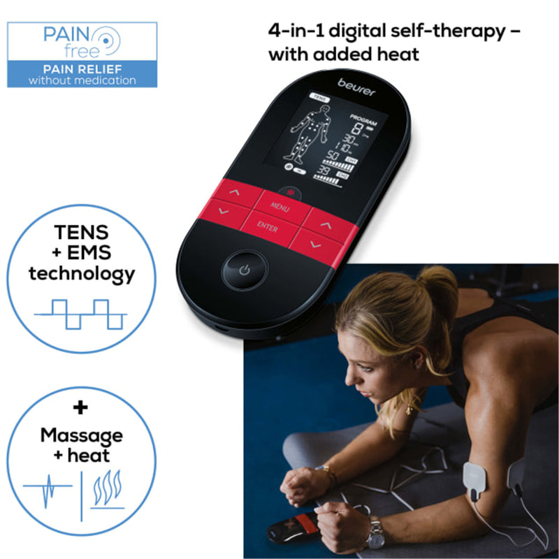 Beurer EM59 Digital TENS/EMS Device with Heat Function Pain therapy (TENS) & Muscle stimulation (EMS)