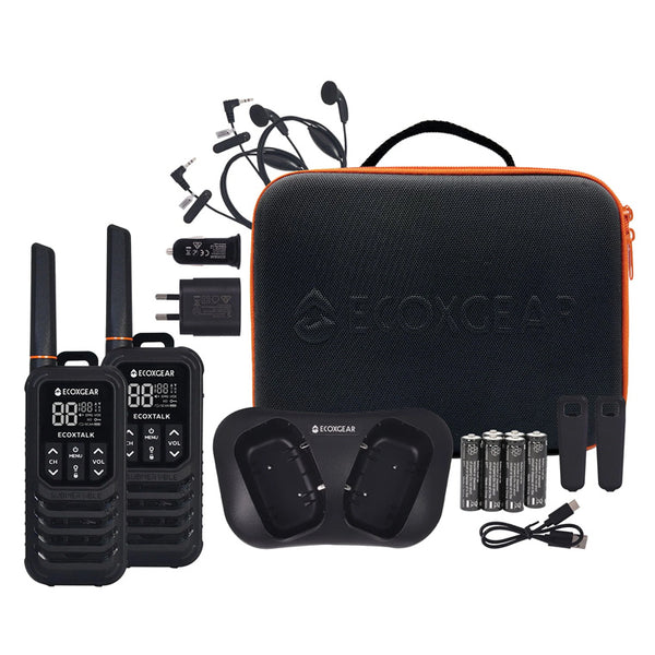 ECOXGEAR ECOXTALK EXG200-2PK UHF 2Watt CB Handheld 2-Way Radio Walkie Talkie 13km+ Range, 16 hours Operating Time, IP67 Waterproof & Dustproof design