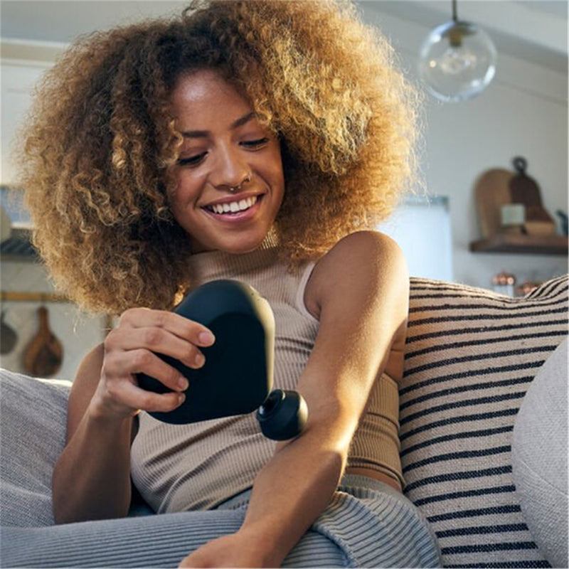 Therabody Theragun Mini Therapy Device (Black) for fully body use, 0.65 kg Lightweight, 1 head attachments, 150mins battery life, easy-to-use for self-myofascial release, helps relieve muscle soreness and stiffness