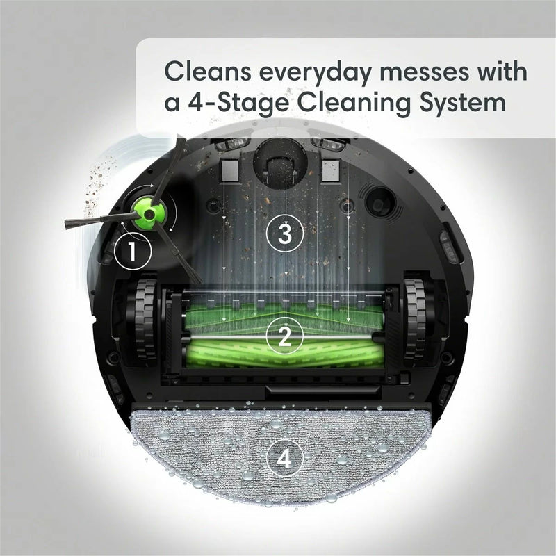 iRobot Roomba J5+ Vaccum and Mop Combo, With Auto Empty Dock, Wifi Connected Clean Base Automatic Dirt Disposal, 3D Obstacle Detection