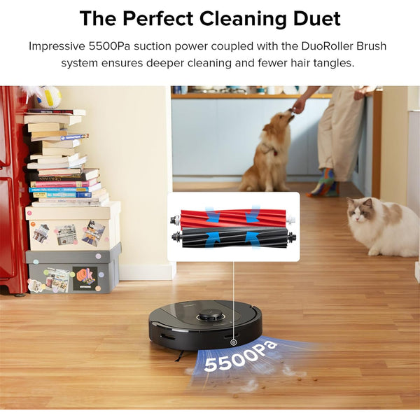 Roborock Q5 Pro Smart Robot Vacuum & Mop 2-in-1 Sweeping and Mopping 5500PA Strong Suction 770ml Dust Box, Duo Roller Brush - PreciSense Lidar Navigation.Off peak charging supported