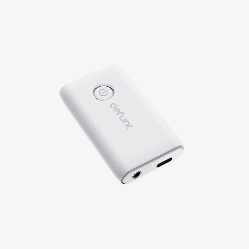 Defunc TRUE TRAVEL Kit ( White ) Wireless Bluetooth Transmitter / Receiver Bundle with True Wirelss Earbud -Compatible with phones & pads of iOS/Android & all Bluetooth audio devices