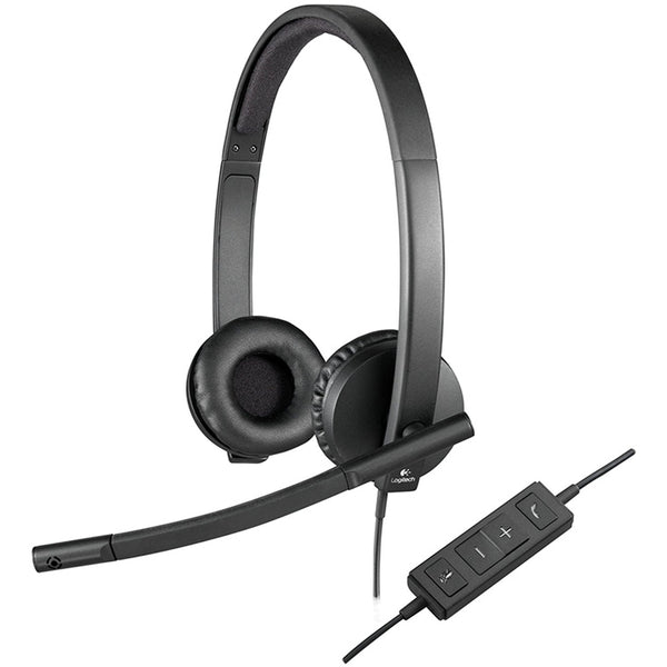 Logitech H570e USB Wired On-Ear Active Noise Cancelling Headset - UC Certified