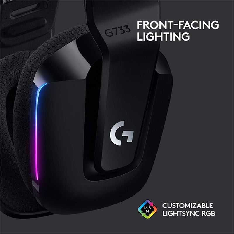 Logitech LIGHTSPEED G733 Wireless RGB Gaming Headset - Black