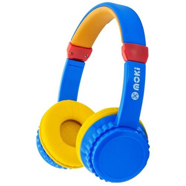 Moki Play Safe Wireless On-Ear Headphones for Kids - Blue / Yellow