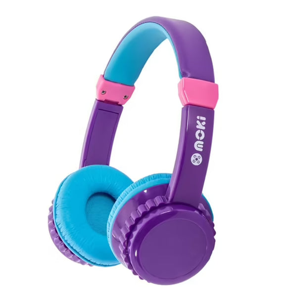 Moki Play Safe Wireless On-Ear Headphones for Kids - Purple / Aqua