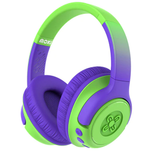 Moki Mixi Wireless Headphones for Kids - Green Purple