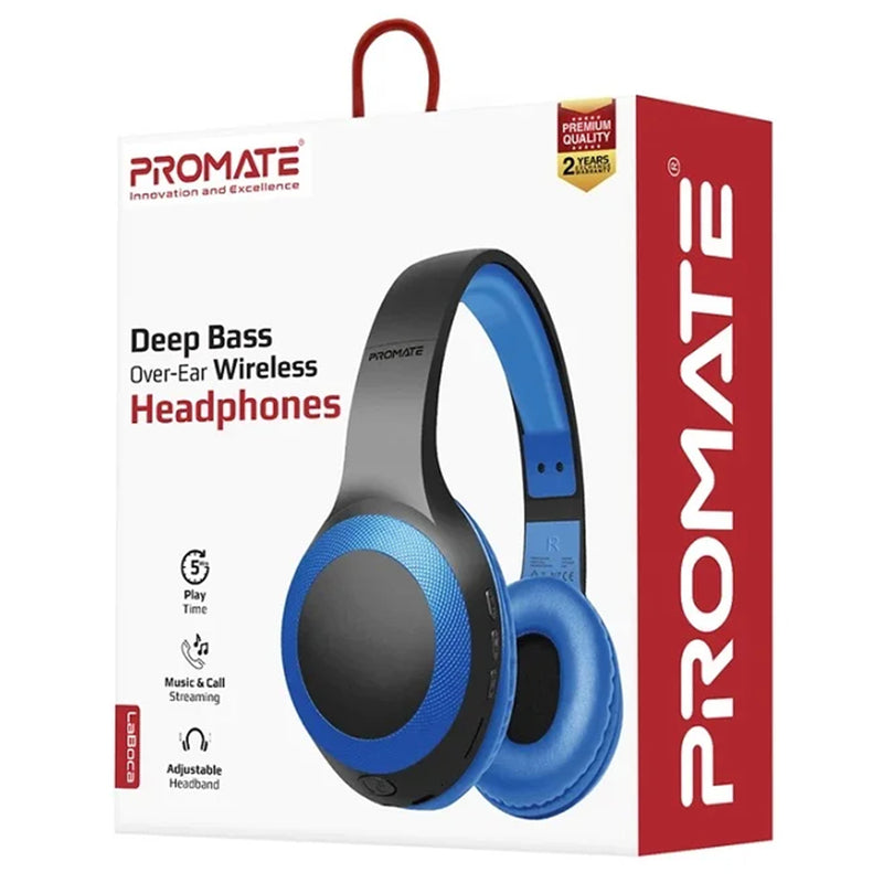 Promate Laboca Wireless Over-Ear Headphones - Blue