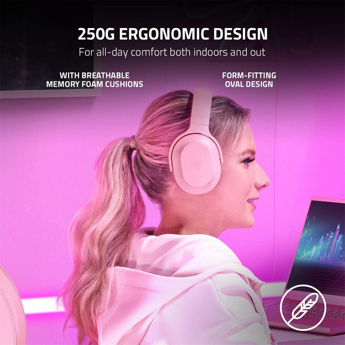 Razer Barracuda X 2022 Wireless Multi-Platform Gaming Headset - Quartz Pink