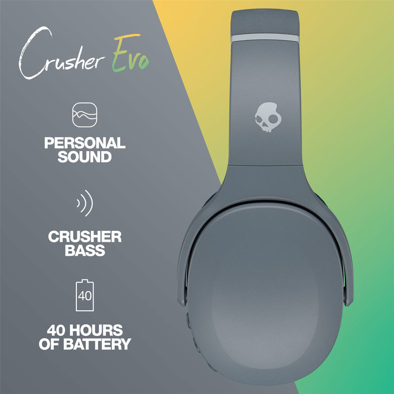 Skullcandy Crusher Evo Wireless Over-Ear Headphones - Chill Grey