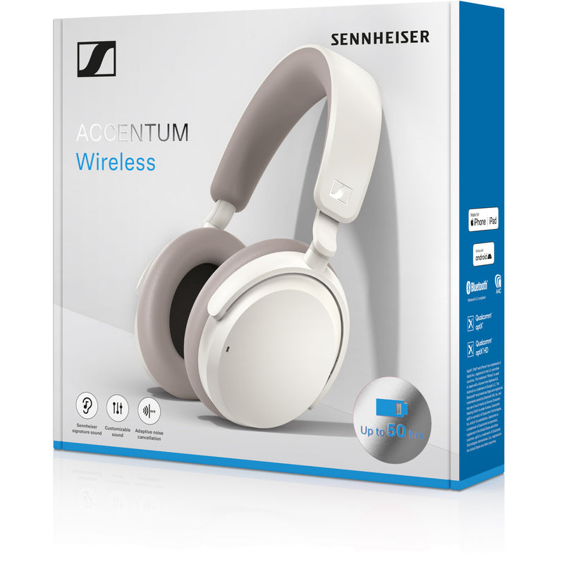 Sennheiser ACCENTUM Wireless Over-Ear Noise Cancelling Headphones - White