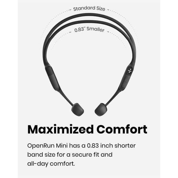 Shokz OpenRun Mini Wireless Open-Ear Bone Conduction Endurance Headphones - Black