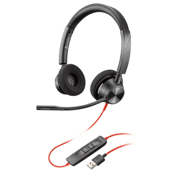 HP Poly Blackwire 3220 USB-A Wired On-Ear Headset - UC Certified,