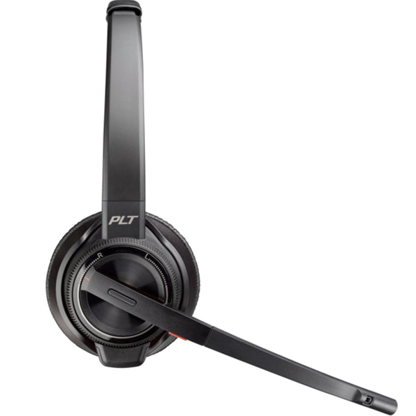 HP Poly Savi 8220 DECT Wireless On-Ear Active Noise Cancelling Headset with Stand - UC Certified