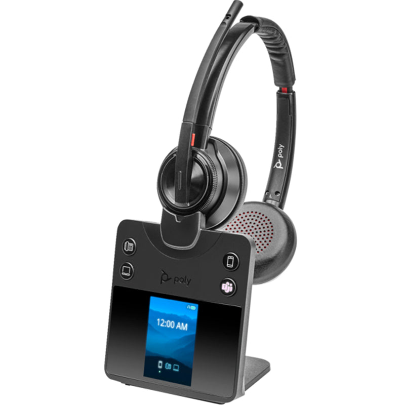 HP Poly Savi 8420 DECT Wireless On-Ear Active Noise Cancelling Headset with Stand - Teams Certified