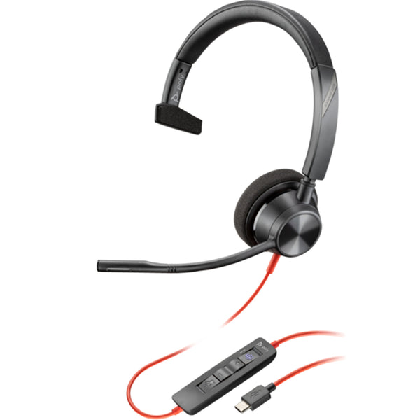 HP Poly Blackwire 3310 USB-C/A Wired On-Ear Headset, Mono - Teams Certified