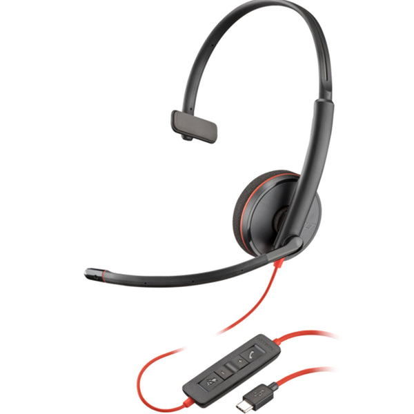 HP Poly Blackwire 3210 USB-C/A Wired On-Ear Headset, Mono - UC Certified