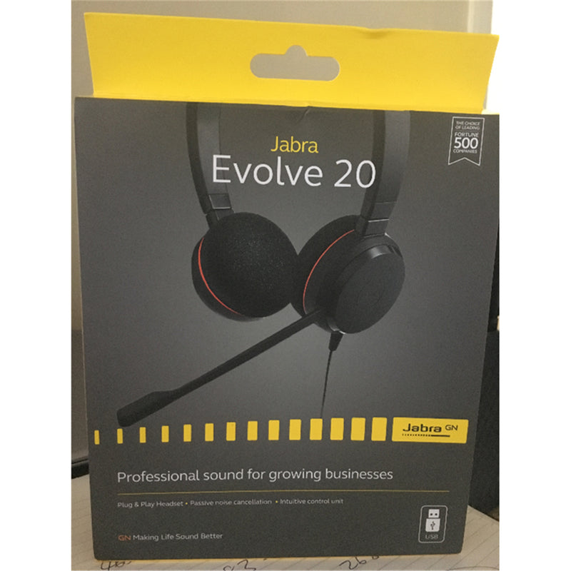 Jabra Evolve 20 SE USB-A Wired On-Ear Headset with In-Line Controls - UC Certified