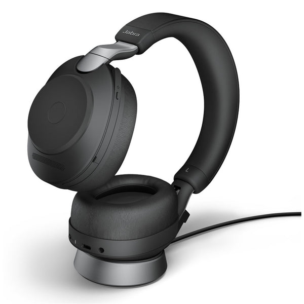 Jabra Evolve2 85 Bluetooth Over-Ear Active Noise Cancelling Headset with Charging Stand - UC Certified