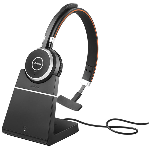 Jabra Evolve 65 SE Bluetooth On-Ear Mono Headset with Charging Stand - UC Certified