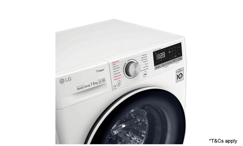 LG 7.5kg AI Direct Drive Front Load Washer with Steam