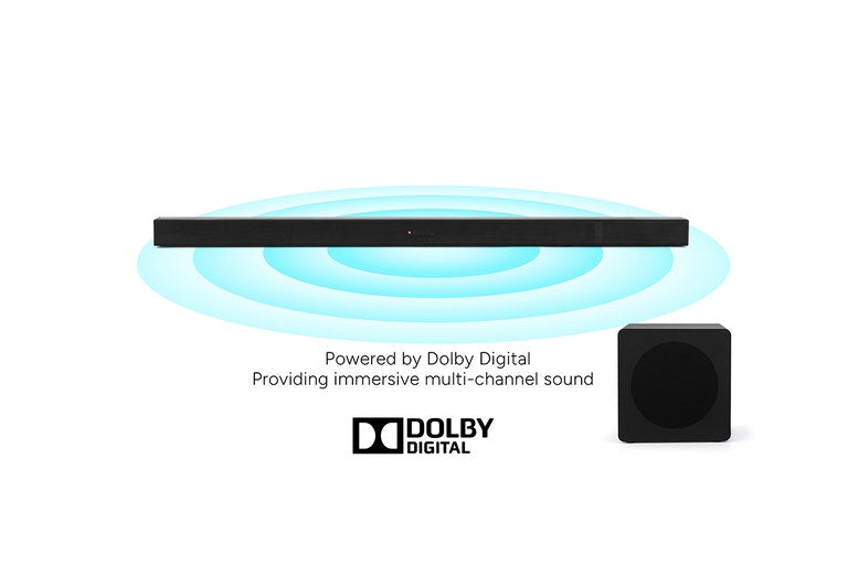 Kogan 2.1 Channel 160W Dolby Slim Soundbar with Wireless Subwoofer