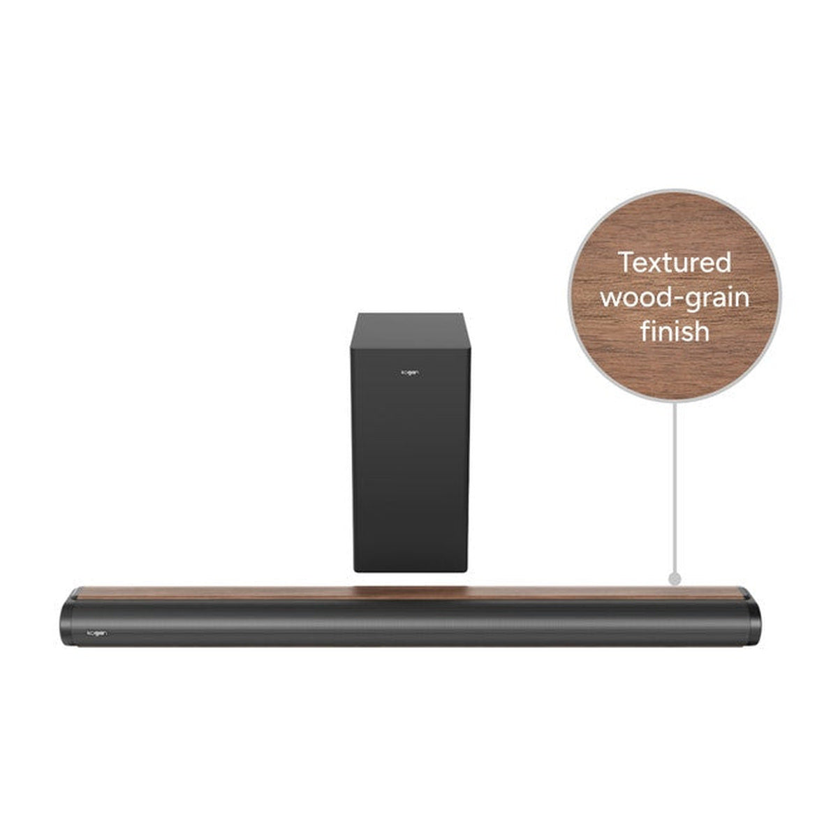 Kogan 3.1 Channel 230W Dolby Soundbar with Wireless Subwoofer (Wood-Grain Finish)