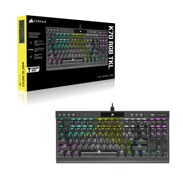 Corsair K70 RGB TKL Champion Series Optical-Mechanical Gaming Keyboard - Black