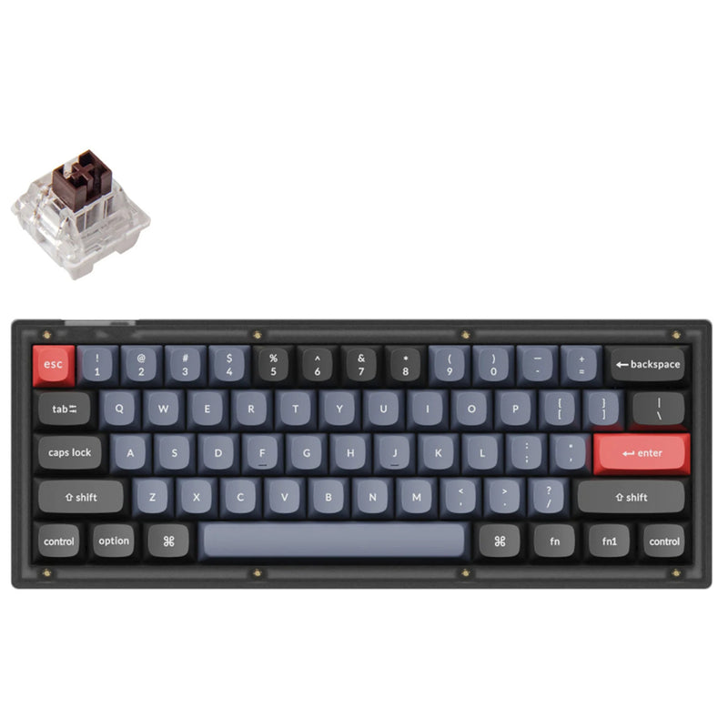 Keychron V4 ANSI 60% Layout 61 Key Frosted Black Full Assembled Hot-Swap