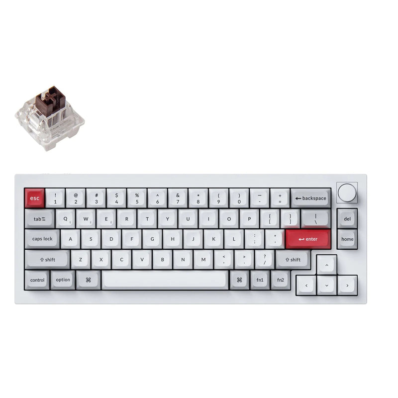 Keychron Q2 Pro 65% Wireless Mechanical Keyboard - Shell White