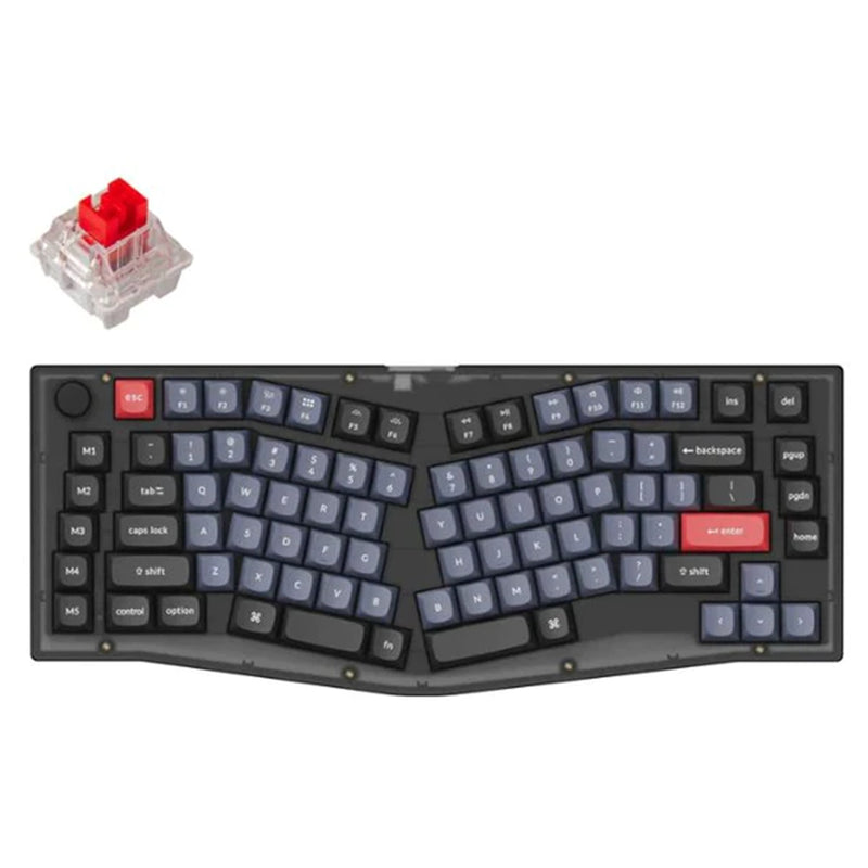 Keychron V10 Swappable RGB Backlight Red Switch - Frosted Black - Knob Version