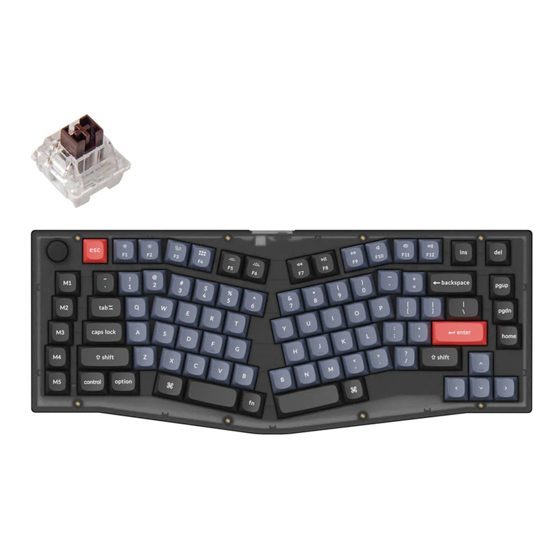 Keychron V10 Swappable RGB Backlight Brown Switch - Frosted Black - Knob Version
