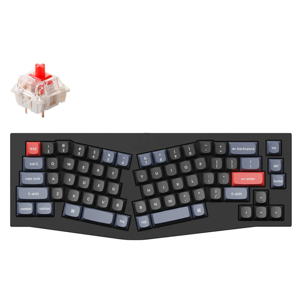 Keychron Q8 C1 ANSI 65% Alice Layout 68 Key Black Full Assembled - Red Switch RGB Hot-Swap GateronG pro Mechanical Wired Normal Profile QMK Custom Keyboard