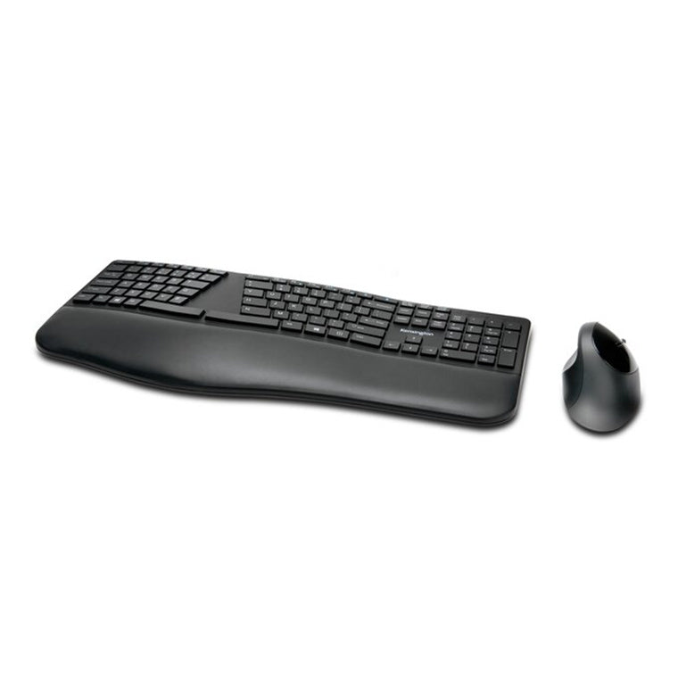 Kensington Pro Fit K75406US Ergonomic Wireless Keyboard & Mouse Combo - Black
