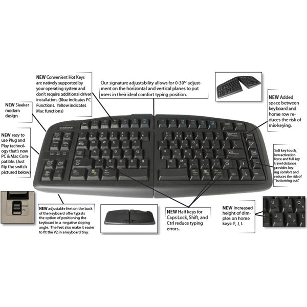Goldtouch GTU-0088 V2 Ergonomic Keyboard