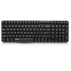 Rapoo E1050 Anti-Splash MULTIMEDIA HOTKEY Keyboard - Black